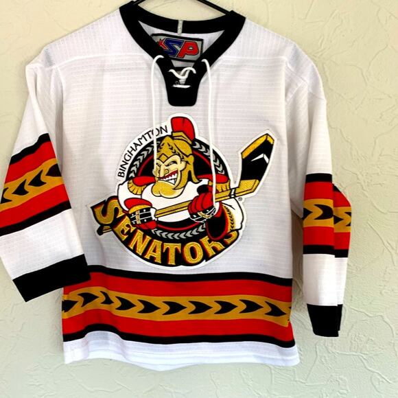 AUTHENTIC AMERICAN HOCKEY LEAGUE BINGHAMTON SENATORS HOCKEY JERSEY YOUTH SMALL - Picture 1 of 8